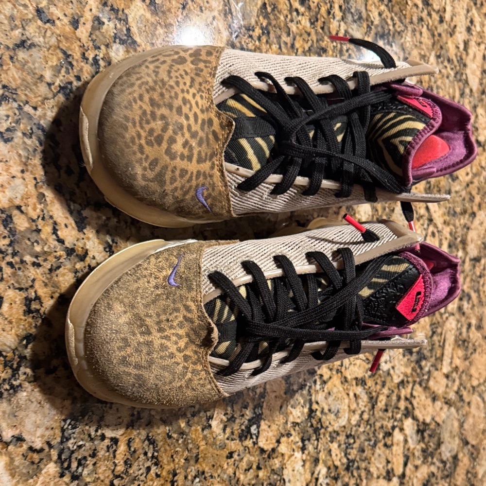 Leopard Print Sneakers with Pink Accents